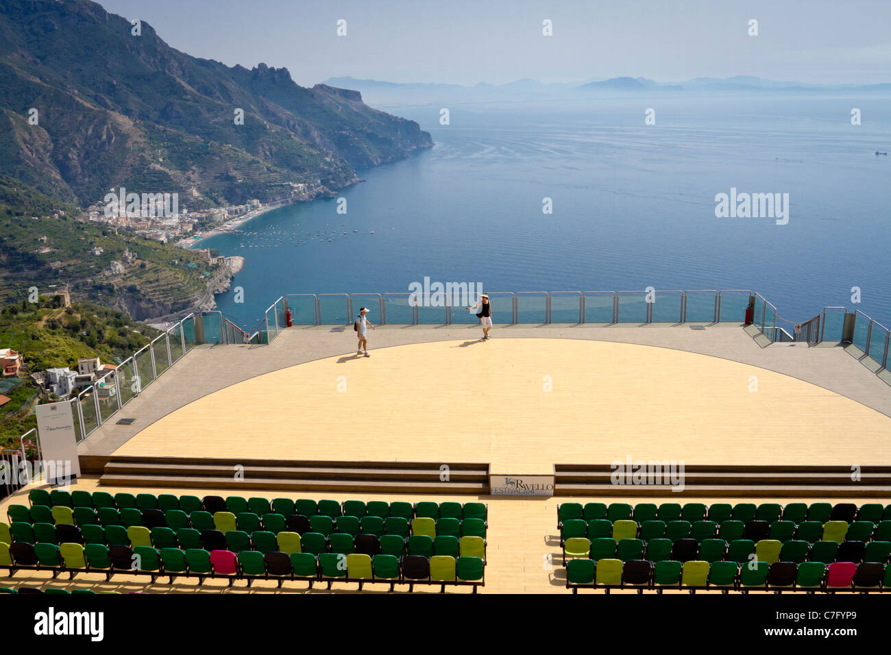 Temporary stage for Ravello Festival, Villa Rufolo, Ravello, Italy Stock Photo