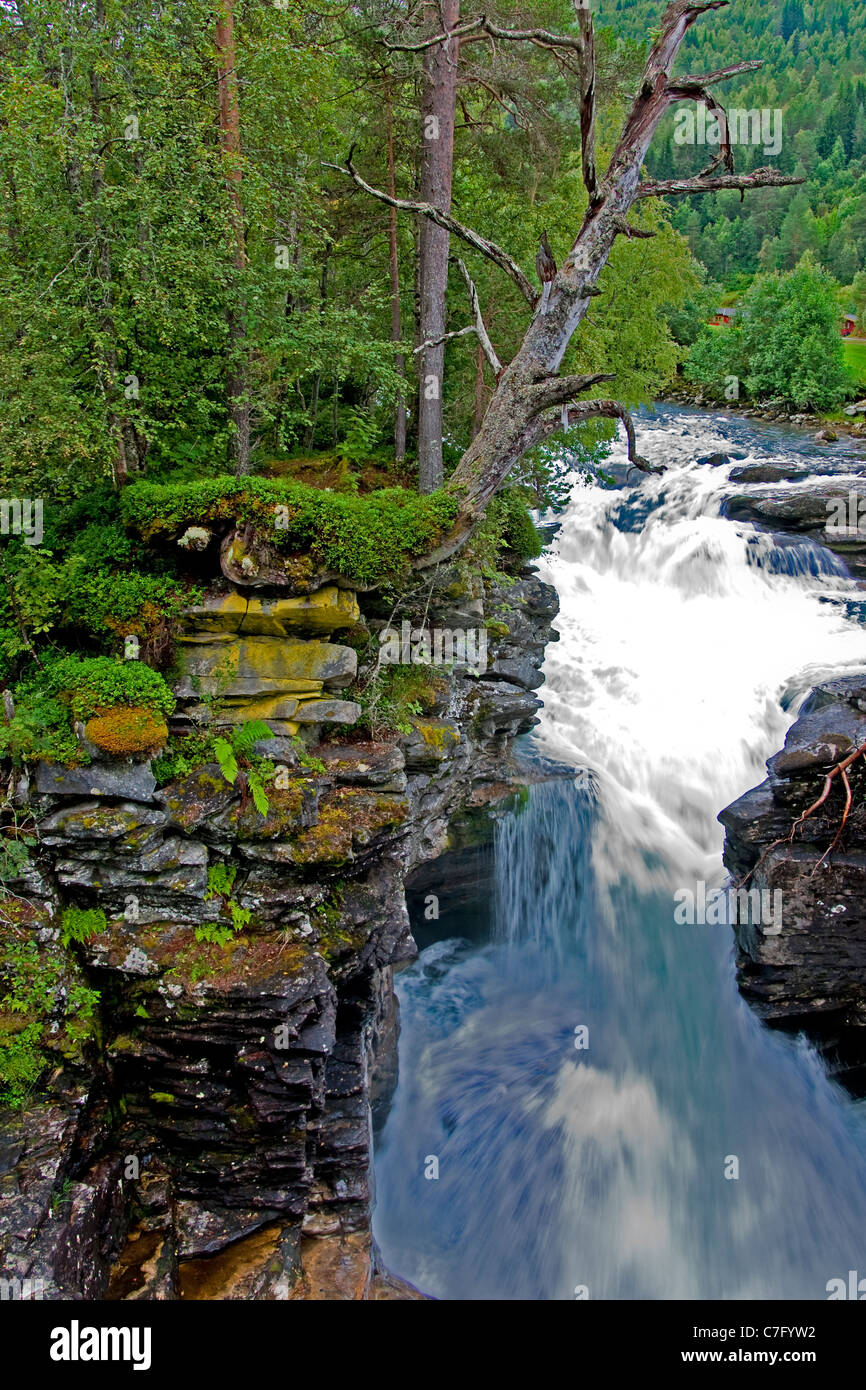 Gudbrandsjuvet Gorge between Valldalen and Trollstigen on popular Norway tourist route Stock Photo