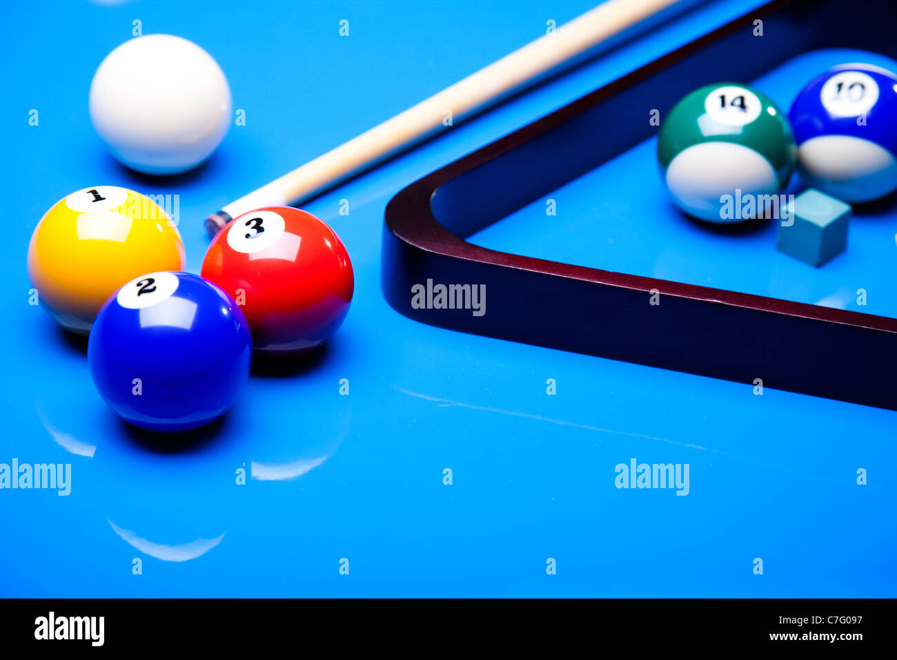 Closeup billiard balls Stock Photo Alamy