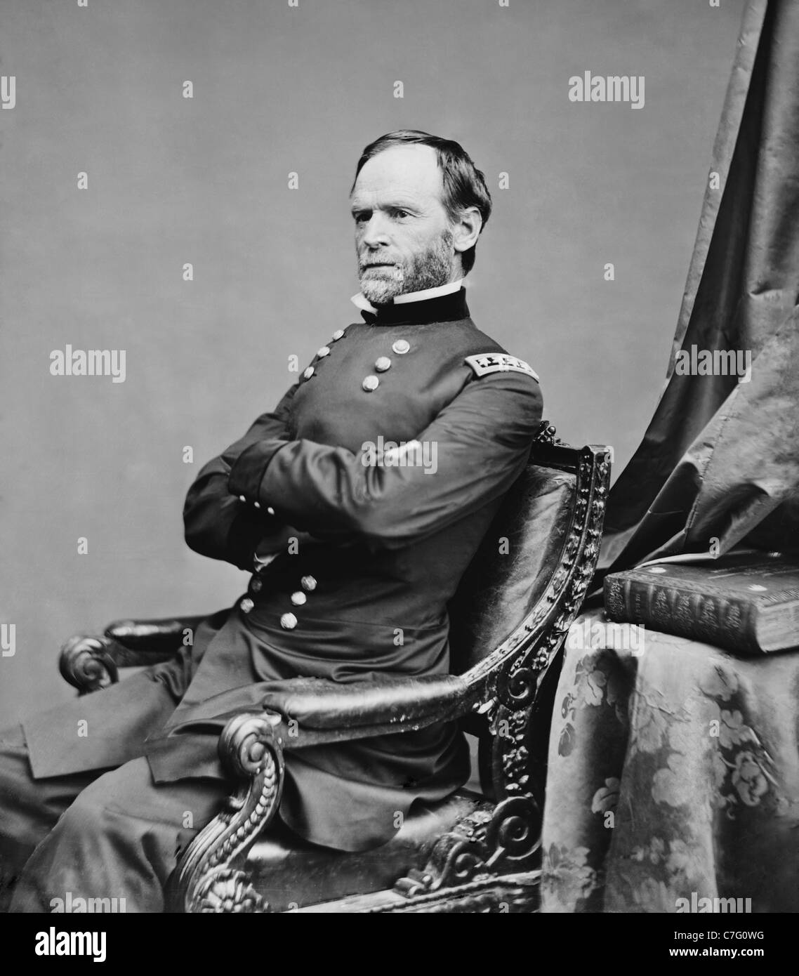 Photo of General William T Sherman, Union General in USA Civil War Stock Photo