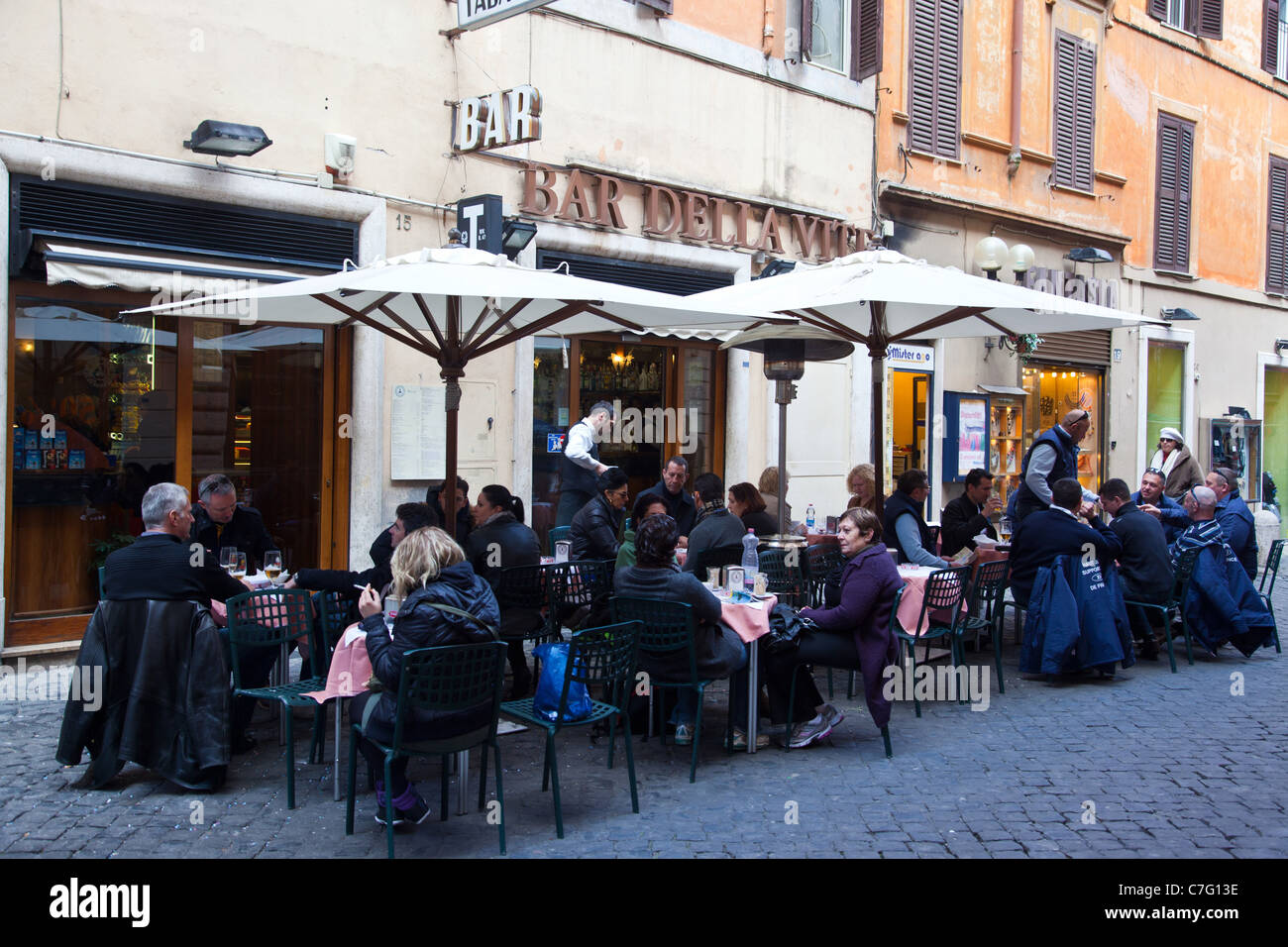 Street cafe in Rome Italy. Stock Photo