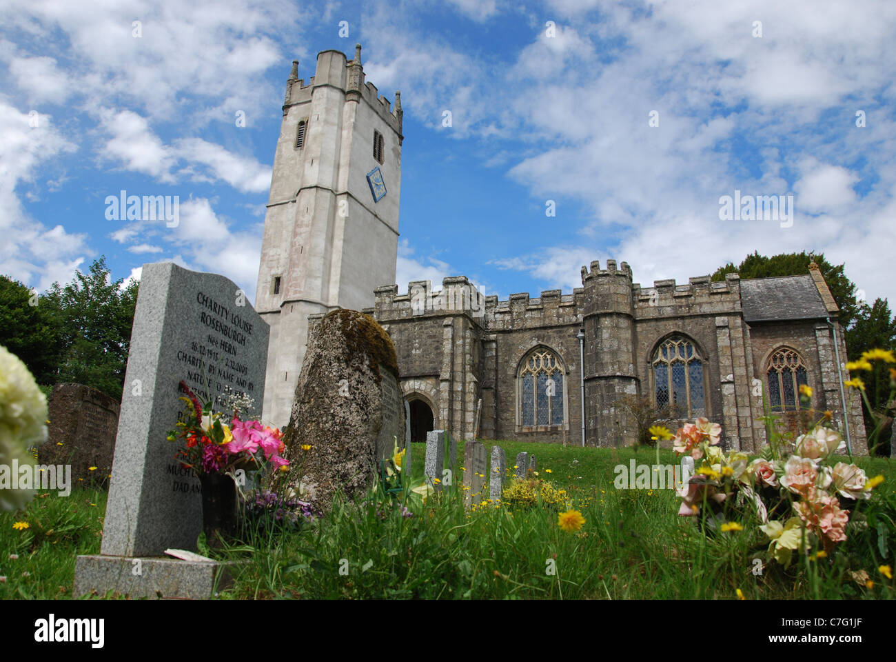 Manaton church and cemetery Dartmoor United Kingdom Stock Photo