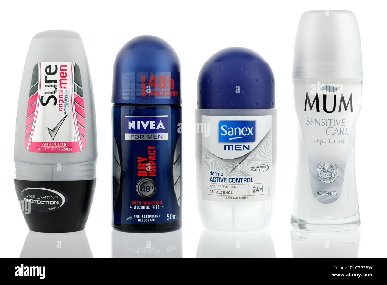 A selection of 0% alcohol free deodorant roll-on anti perspirant products  Stock Photo - Alamy