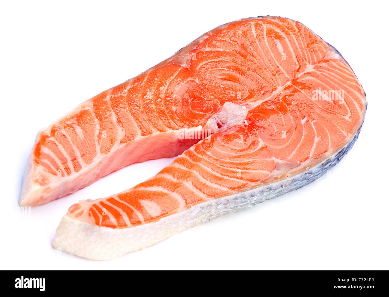 Red fish stike closeup isolated on white Stock Photo