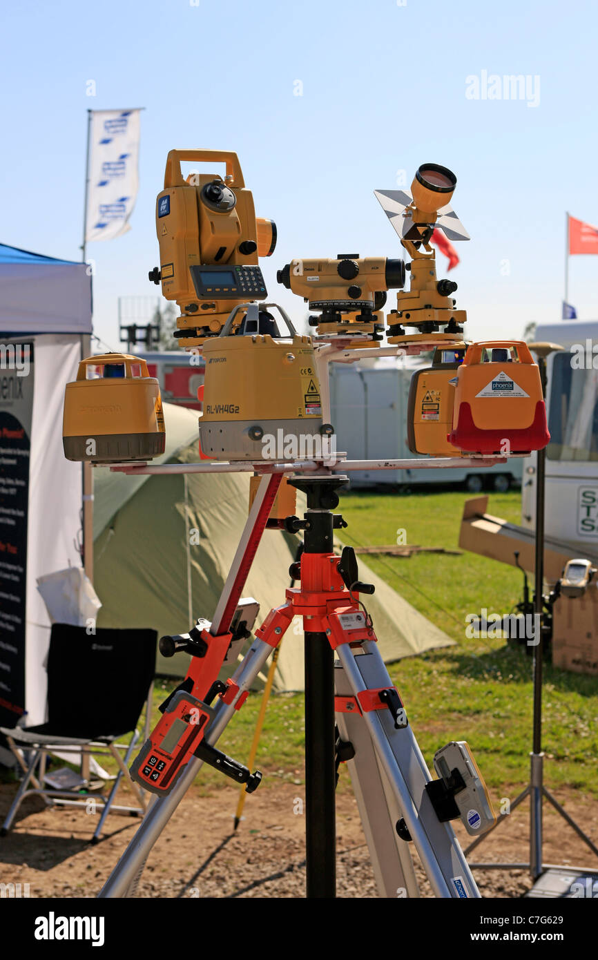 Gps System On Display At A Building And Land Surveyors Show In Stock - gps system on display at a building and land surveyors show in somerset