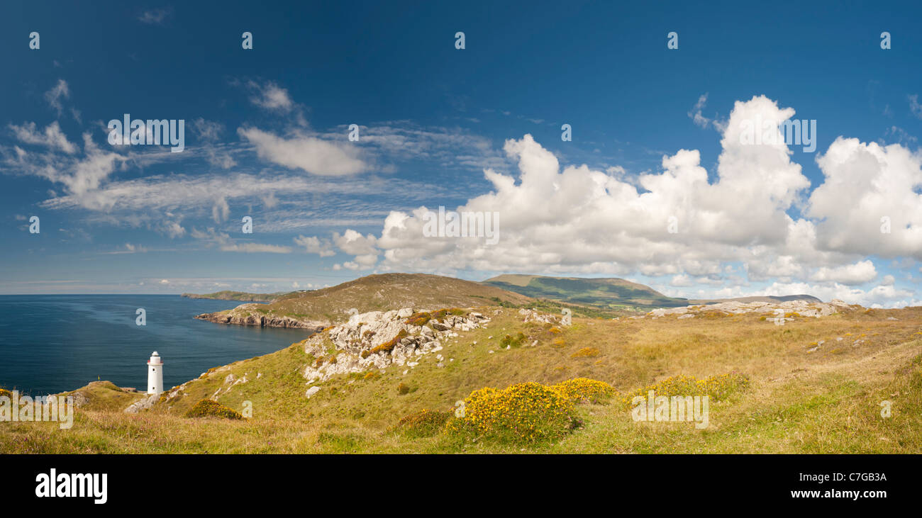 Panorama of the  west end of Bere Island at the mouth of Bantry Bay and Knockoura Mountain, Beara Peninsula, County Cork Stock Photo