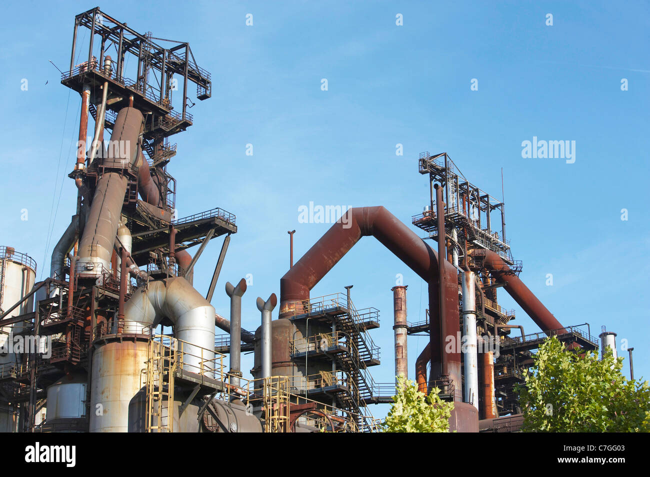Luxembourg Country. Old Blast furnaces of steelworker Arbed in Esch