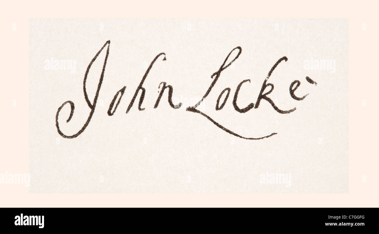 John Locke 1632 to 1704. English philosopher. His signature. Stock Photo