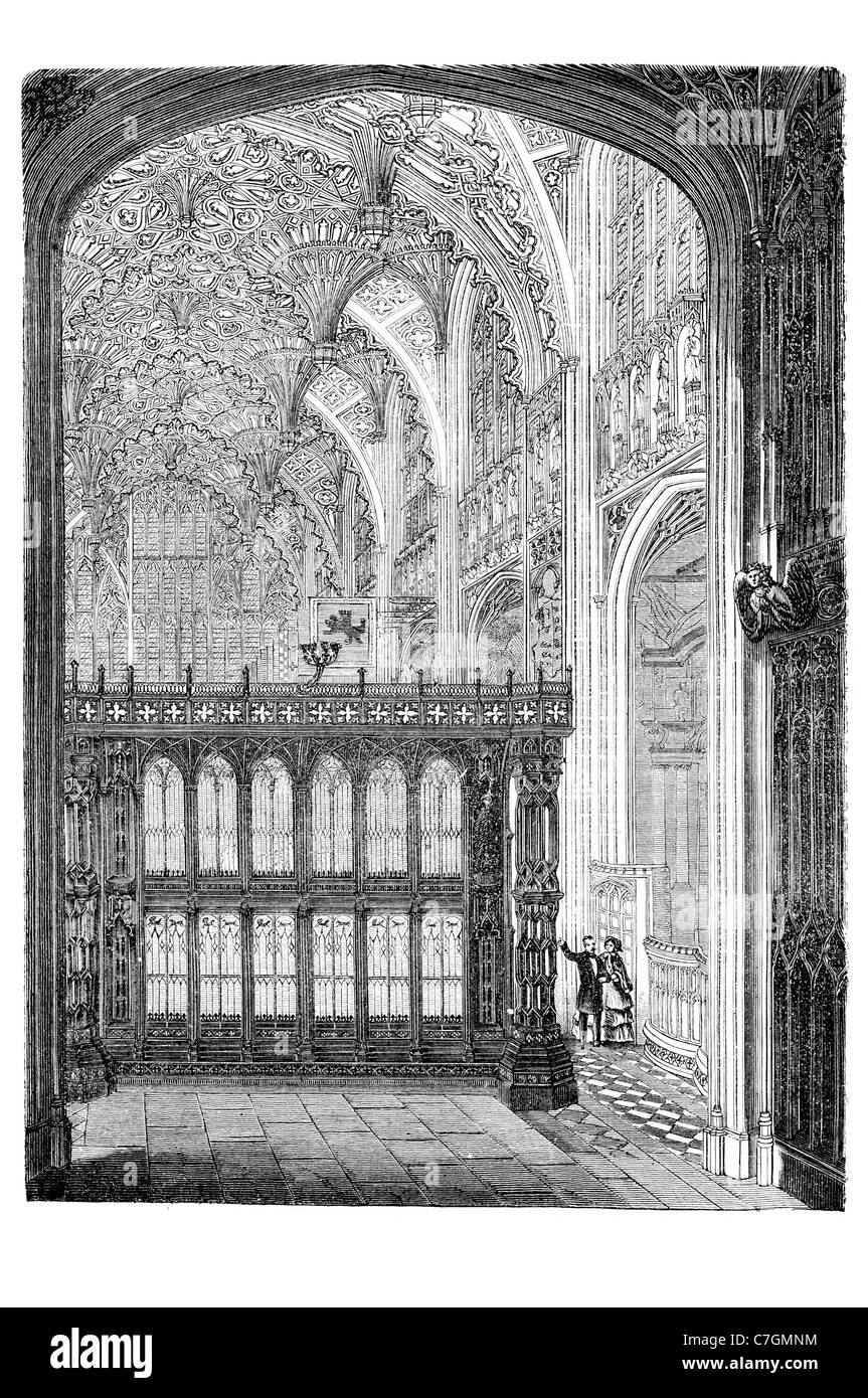Collegiate Church St Peter Westminster Abbey interior Henry VII Gothic church London United Kingdom coronation burial site Stock Photo