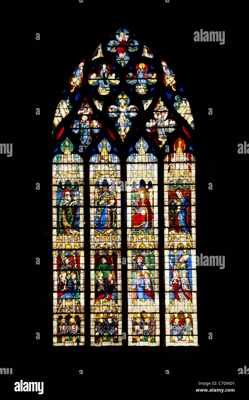 Vitrages of famous Notre Dame cathedral in Chartres, France Stock Photo