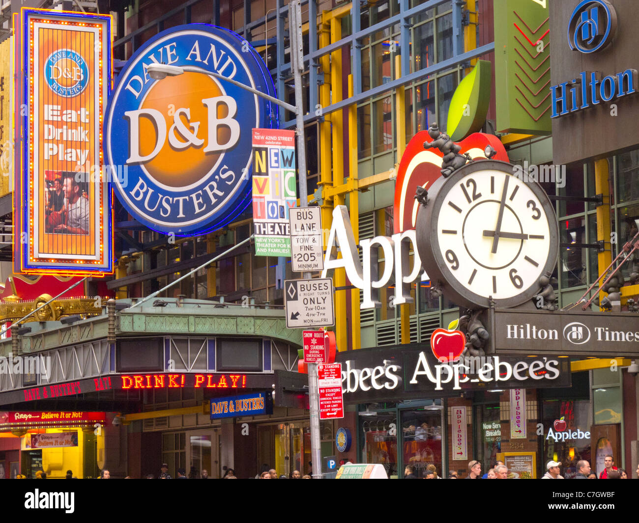 Times Square stores in New York City Stock Photo