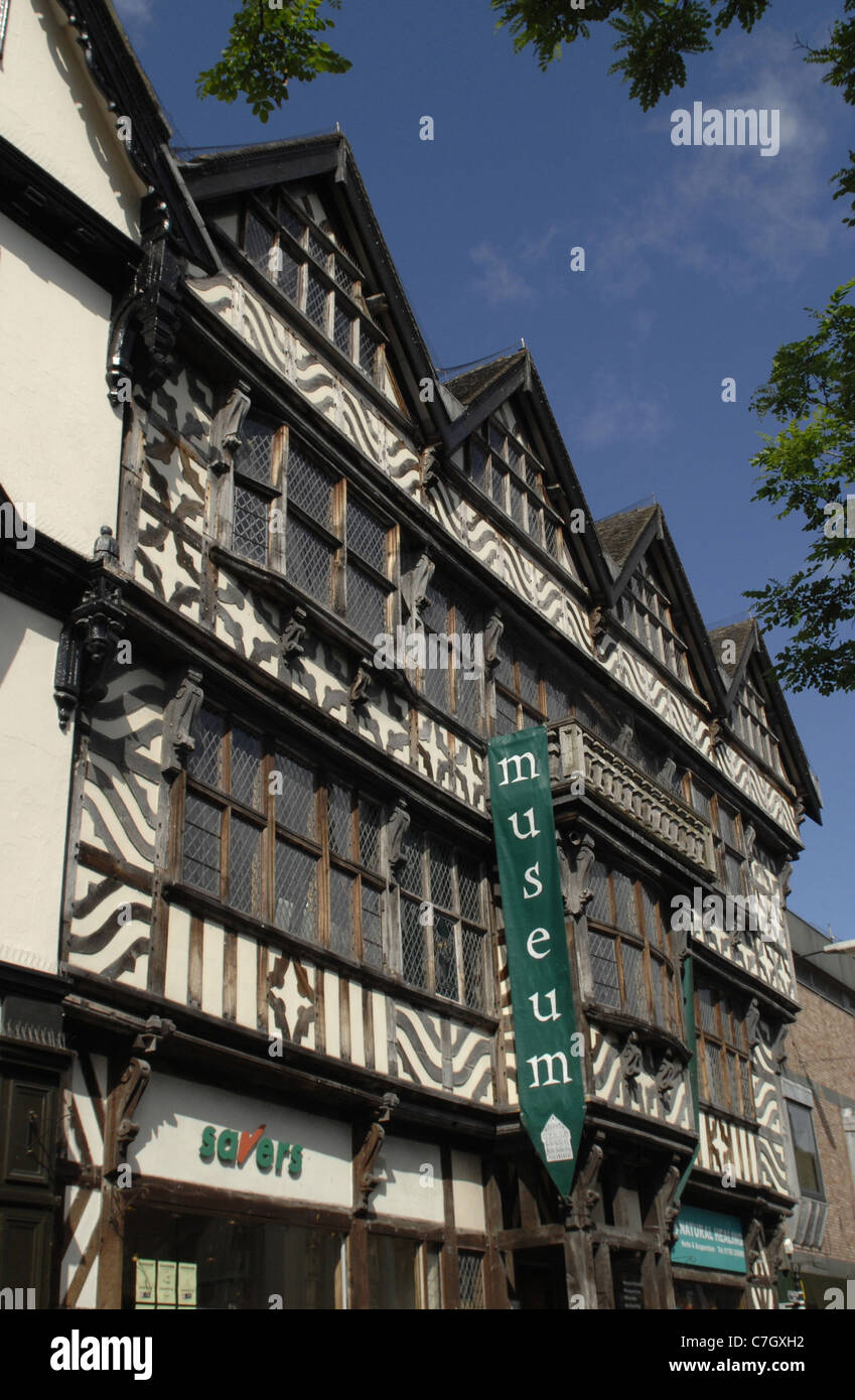Ancient High House, Stafford, UK. The largest surviving timber framed house from the Tudor period, built in 1595. Stock Photo