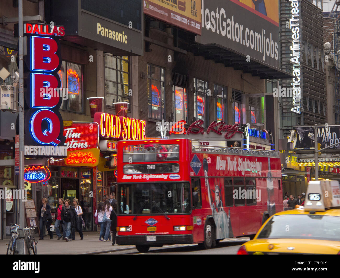 Times Square stores in New York City Stock Photo