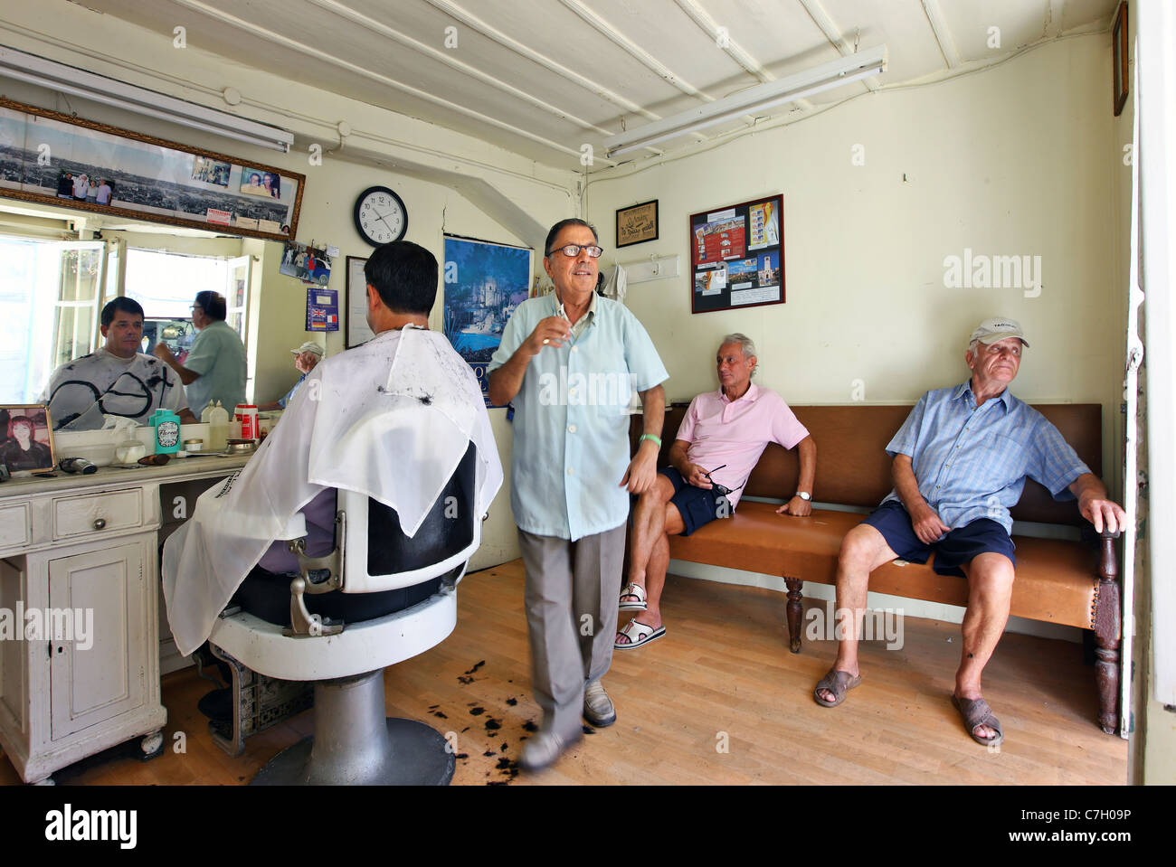 Traditional barber shop at Preveza town, Epirus, Greece Stock Photo Alamy