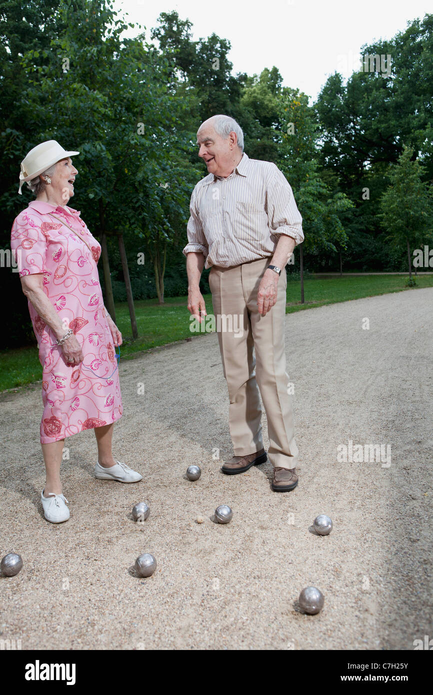 Competitors play competition Pétanque at La 50 Ans de Boule Printanière,  in Pezenas, France, July 24, 2019 Stock Photo - Alamy