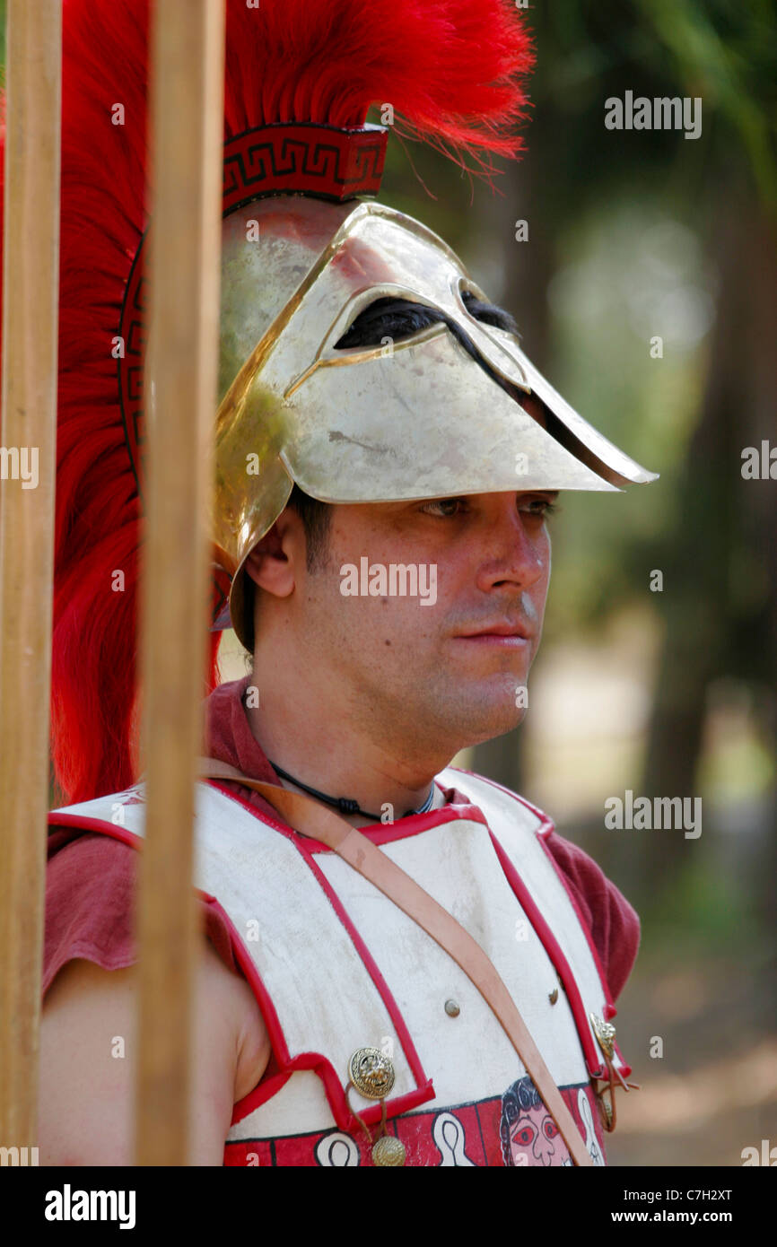 Reenactment the Battle of Marathon in Greece Stock Photo