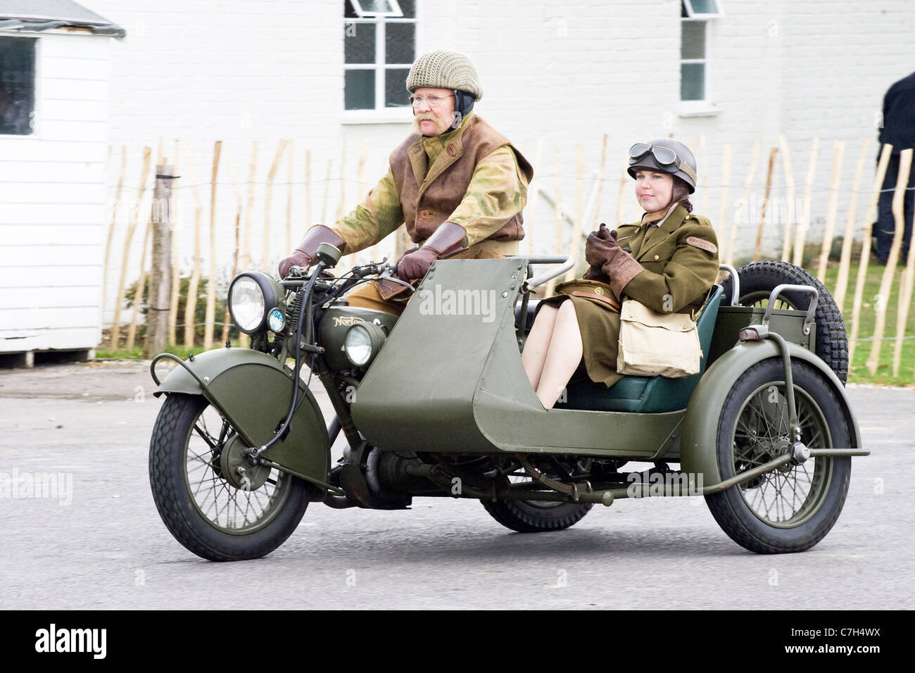 Classic motorcycles at the Goodwood Revival, West Sussex, UK Stock