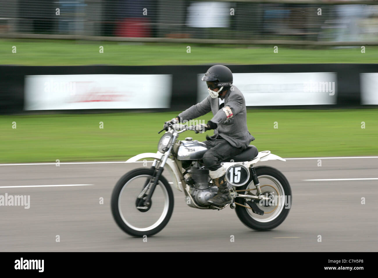 Classic motorcycles at the Goodwood Revival, West Sussex, UK Stock