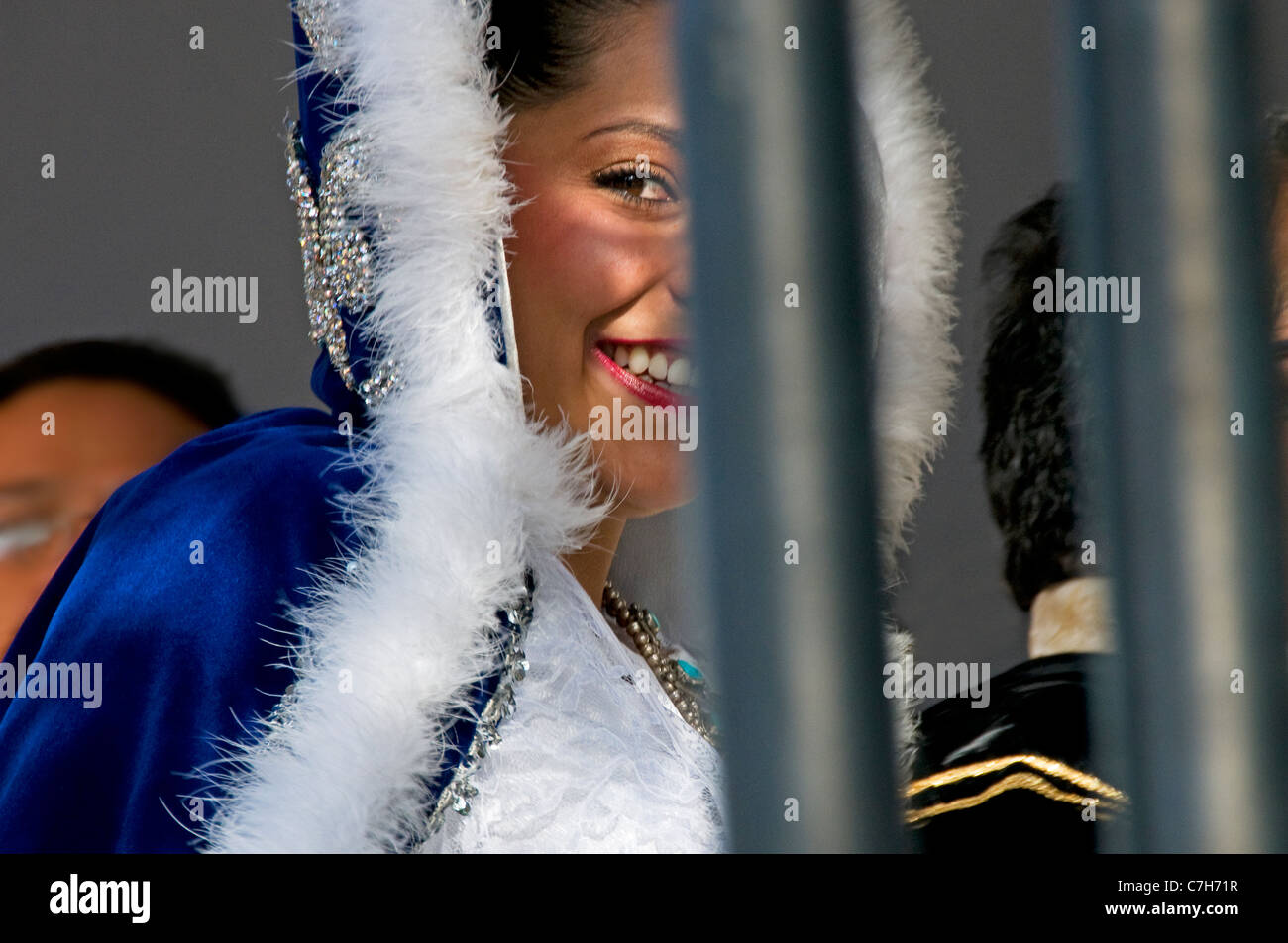 Hispanic beauty queen royalty elegant costume Stock Photo Alamy