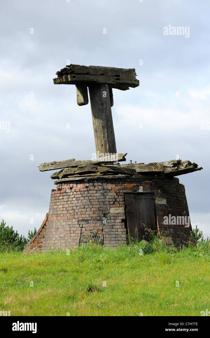 Ruins of old 17th century windmill situated between Essington and Moseley in Staffordshire England Uk Stock Photo