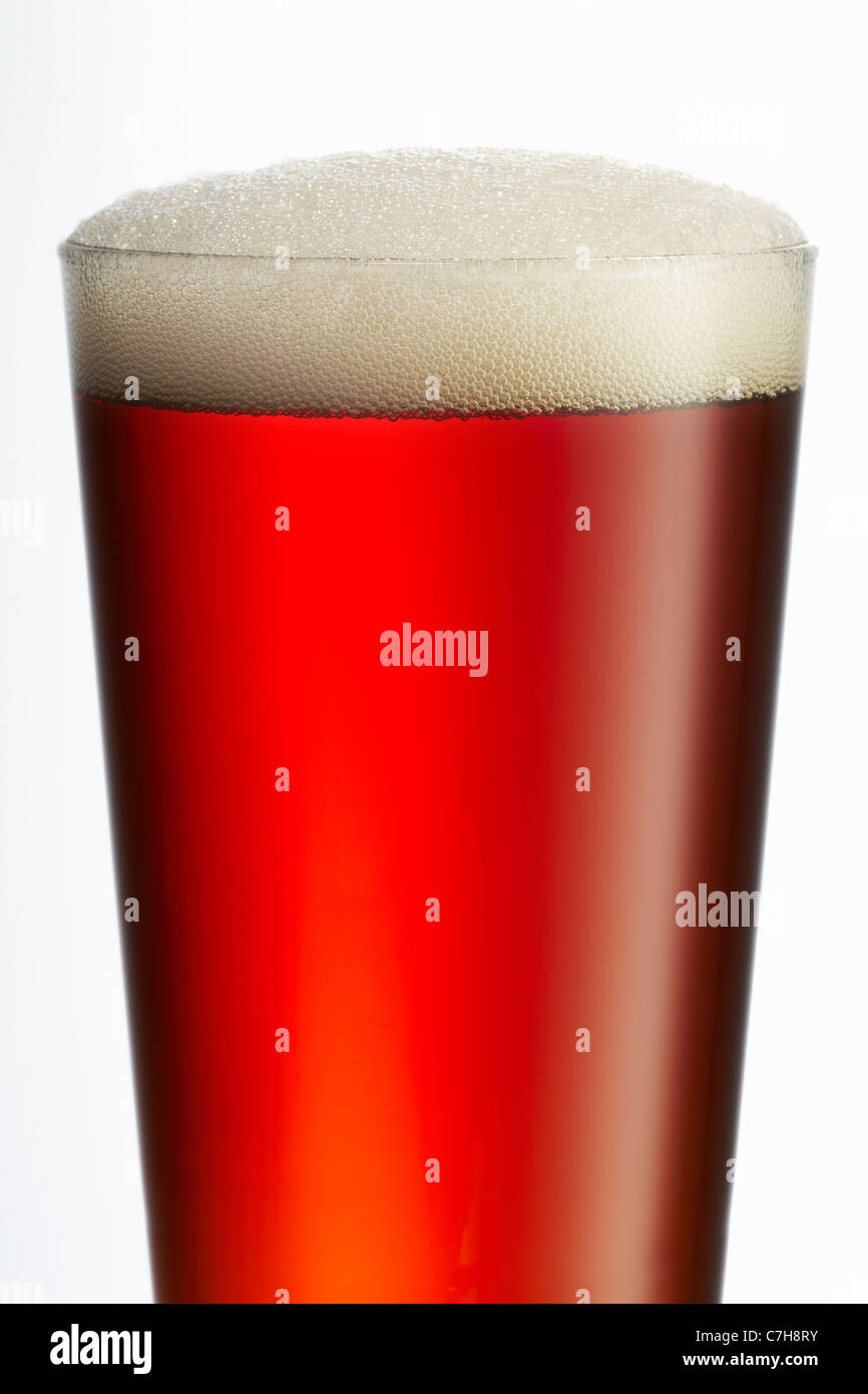 Pint of Beer Isolated Close Up Stock Photo Alamy