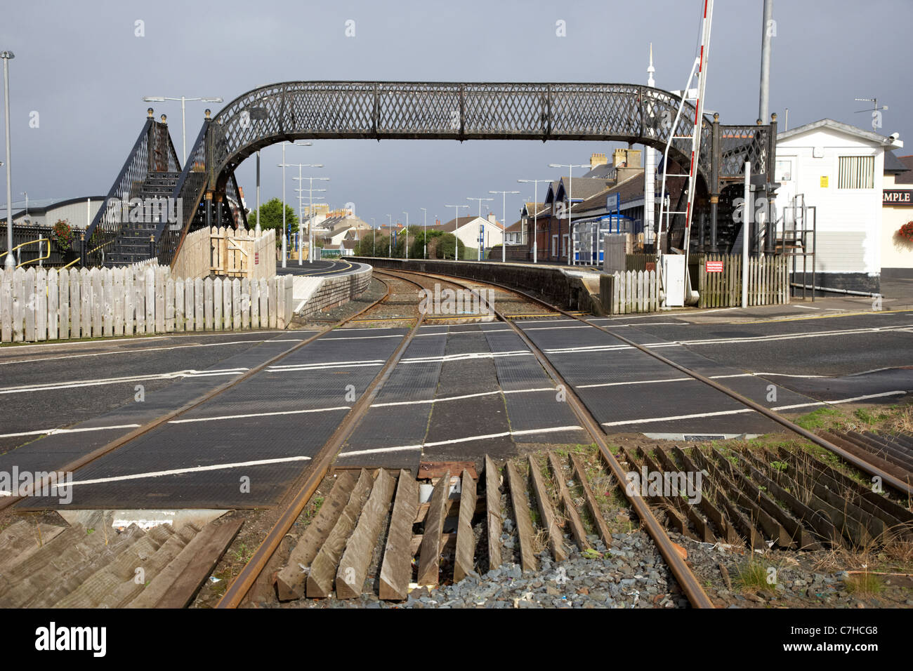 level crossing castlerock railway station northern ireland uk Stock Photo