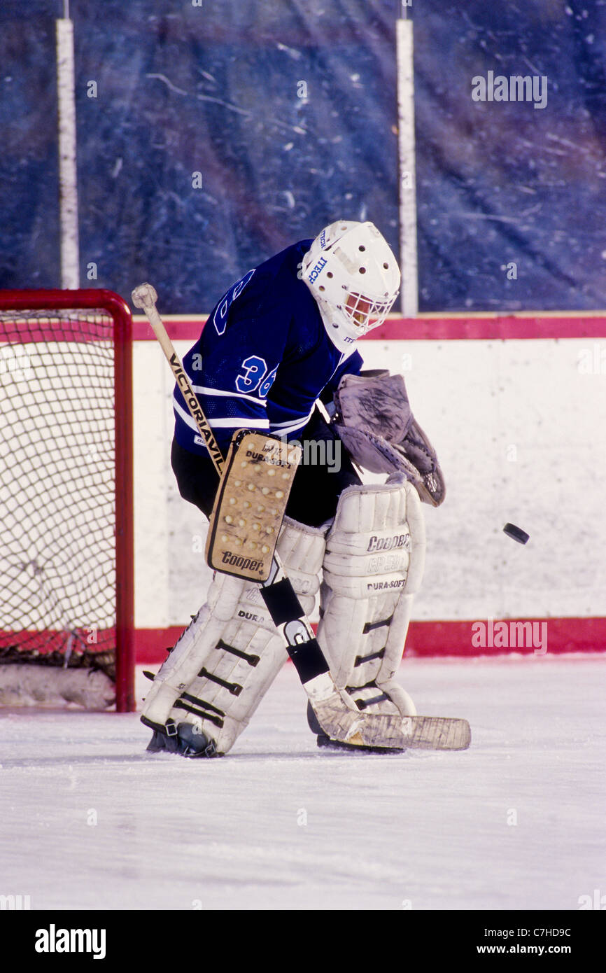 Ice hockey goalie in action hires stock photography and images Alamy