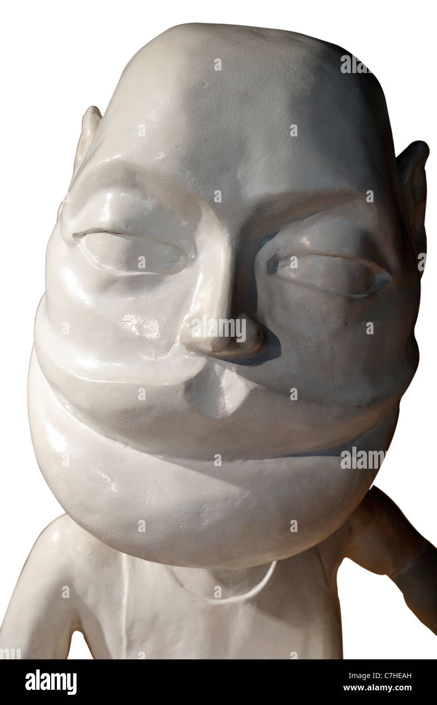 Caricature of a face shoeing relative sensitivity of the regions (lips largest) Stock Photo