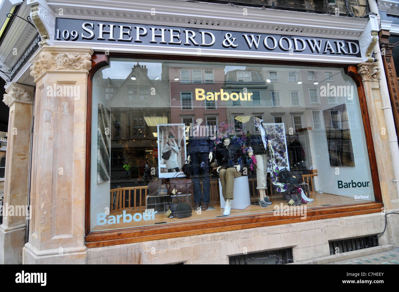 Barbour jackets Shepherd & Woodward Shop Oxford Stock Photo - Alamy