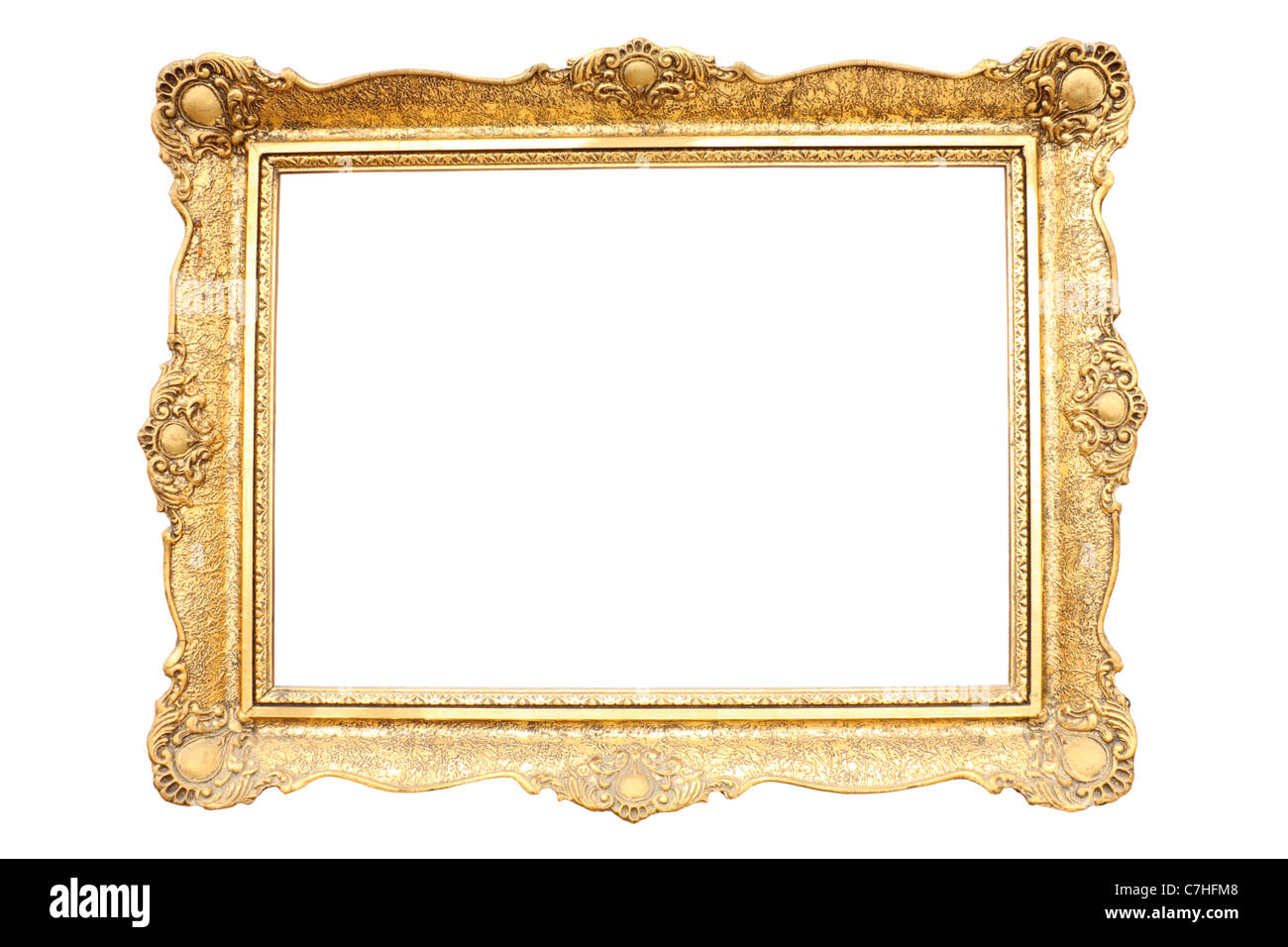 Vintage Gold Picture Frame With Wooden Easel Isolated On White Background  Stock Photo, Picture and Royalty Free Image. Image 12660370.