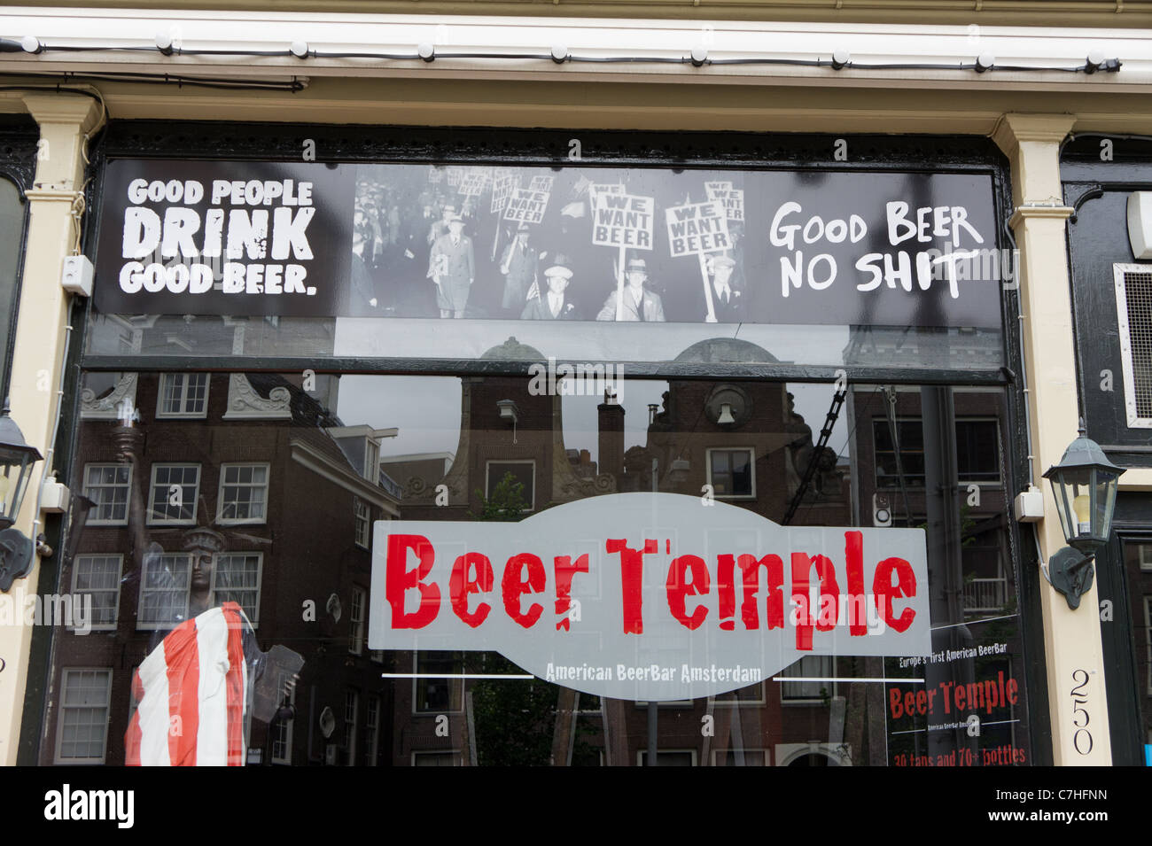 Beer Temple bar in Amsterdam, Holland. Stock Photo