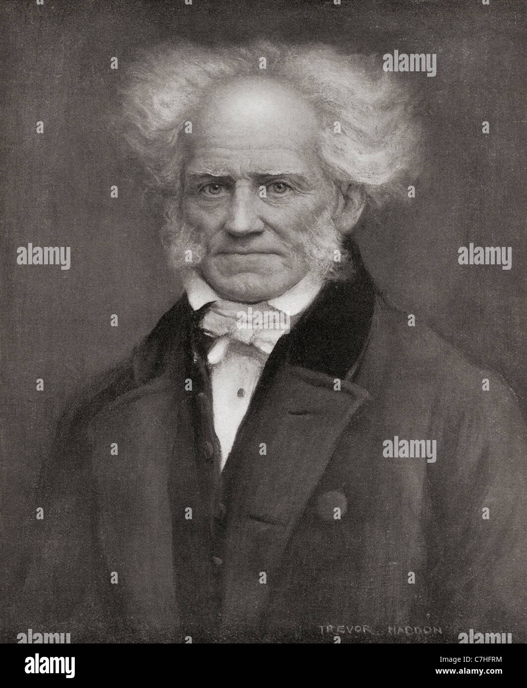 Arthur Schopenhauer, 1788 – 1860. German philosopher. From Bibby's Annual published 1910. Stock Photo