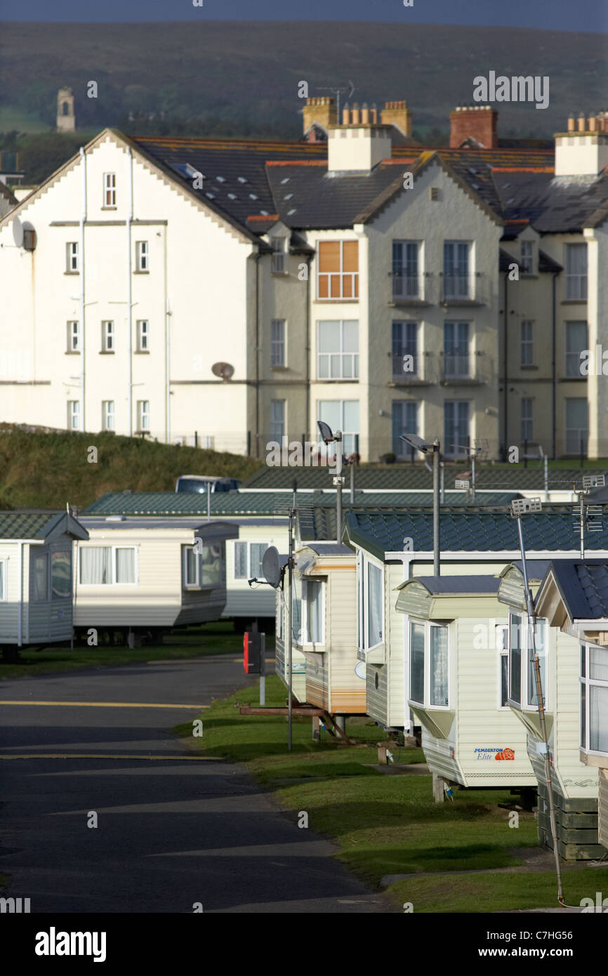 static caravan park in front of holiday apartments castlerock county