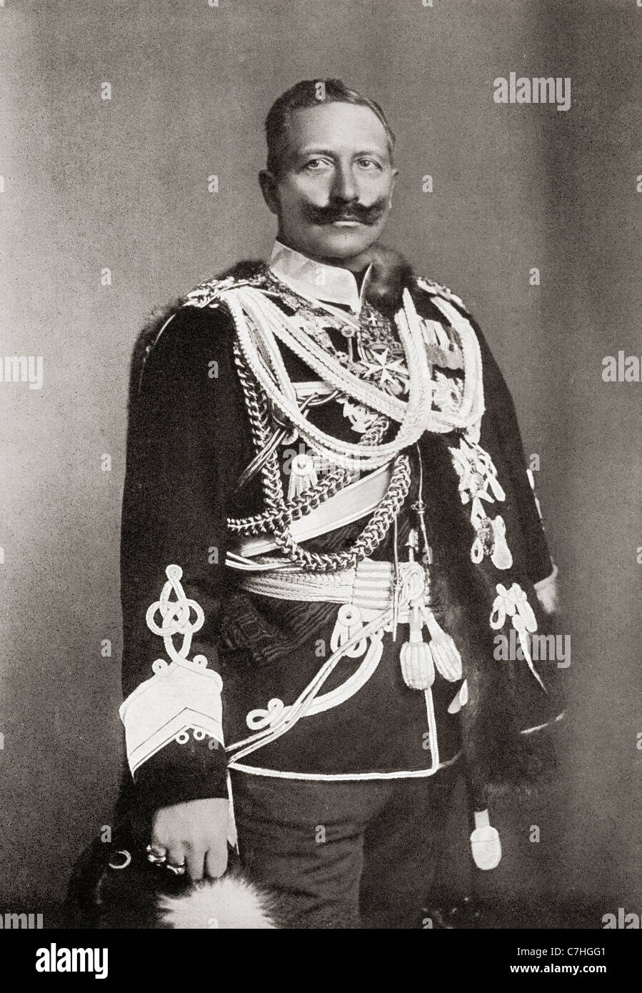 Wilhelm II, 1859 to 1941. Last German Emperor and King of Prussia. From Bibby's Annual published 1910. Stock Photo