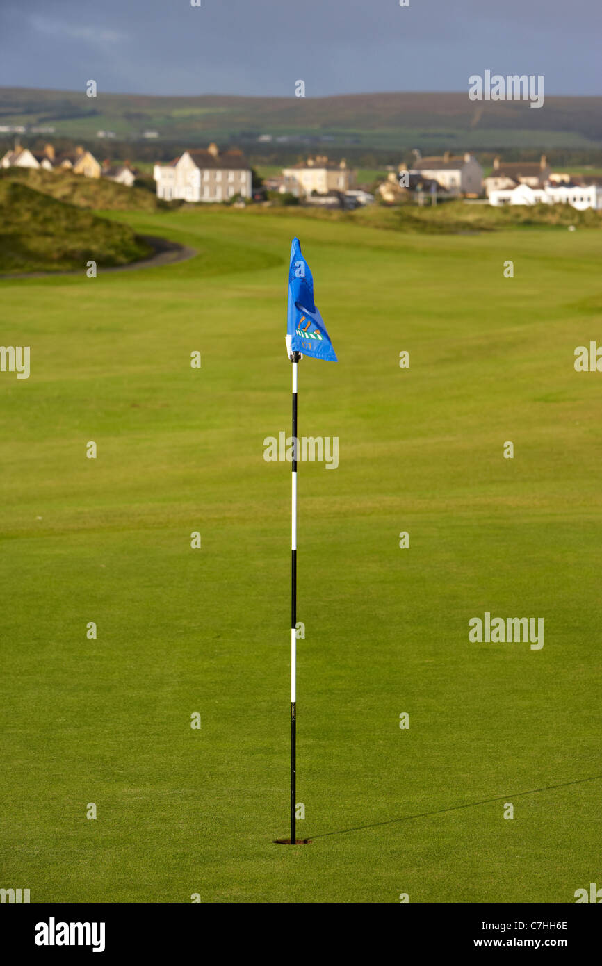 green and fairway at castlerock irish links golf course county derry