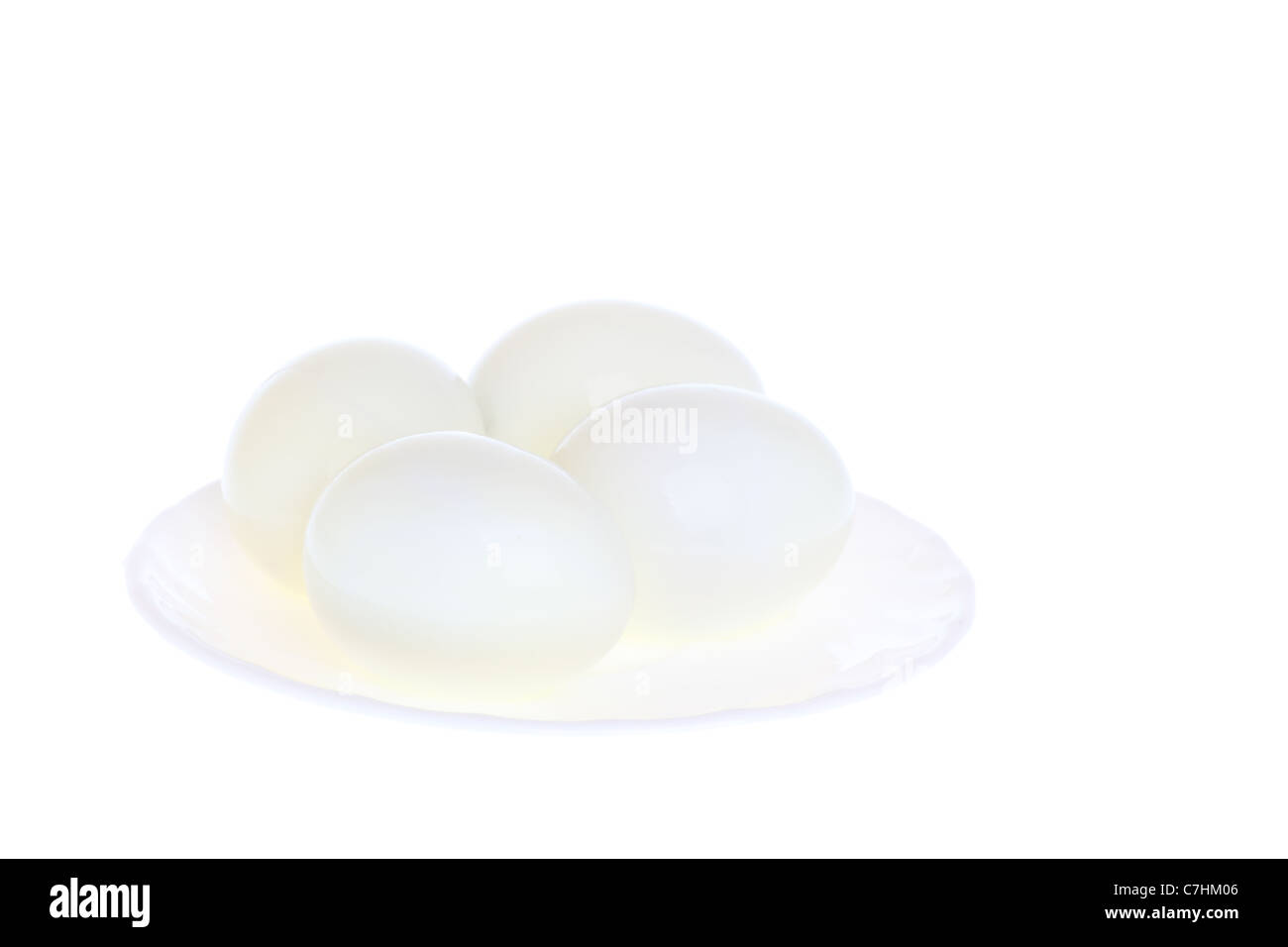 scrambled eggs on plate isolated on white background Stock Photo - Alamy