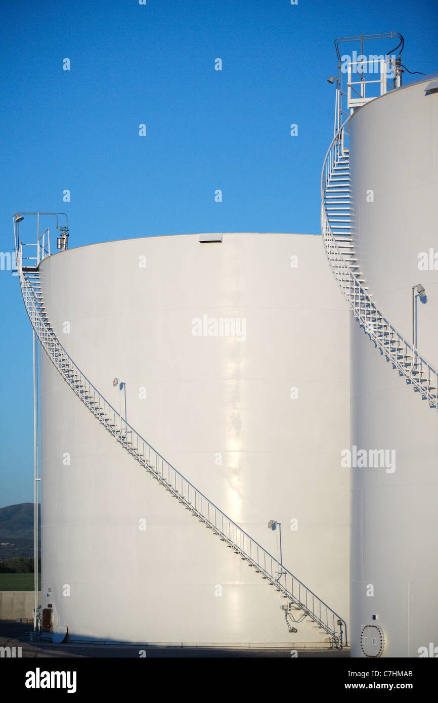 Gasoline storage tanks Stock Photo