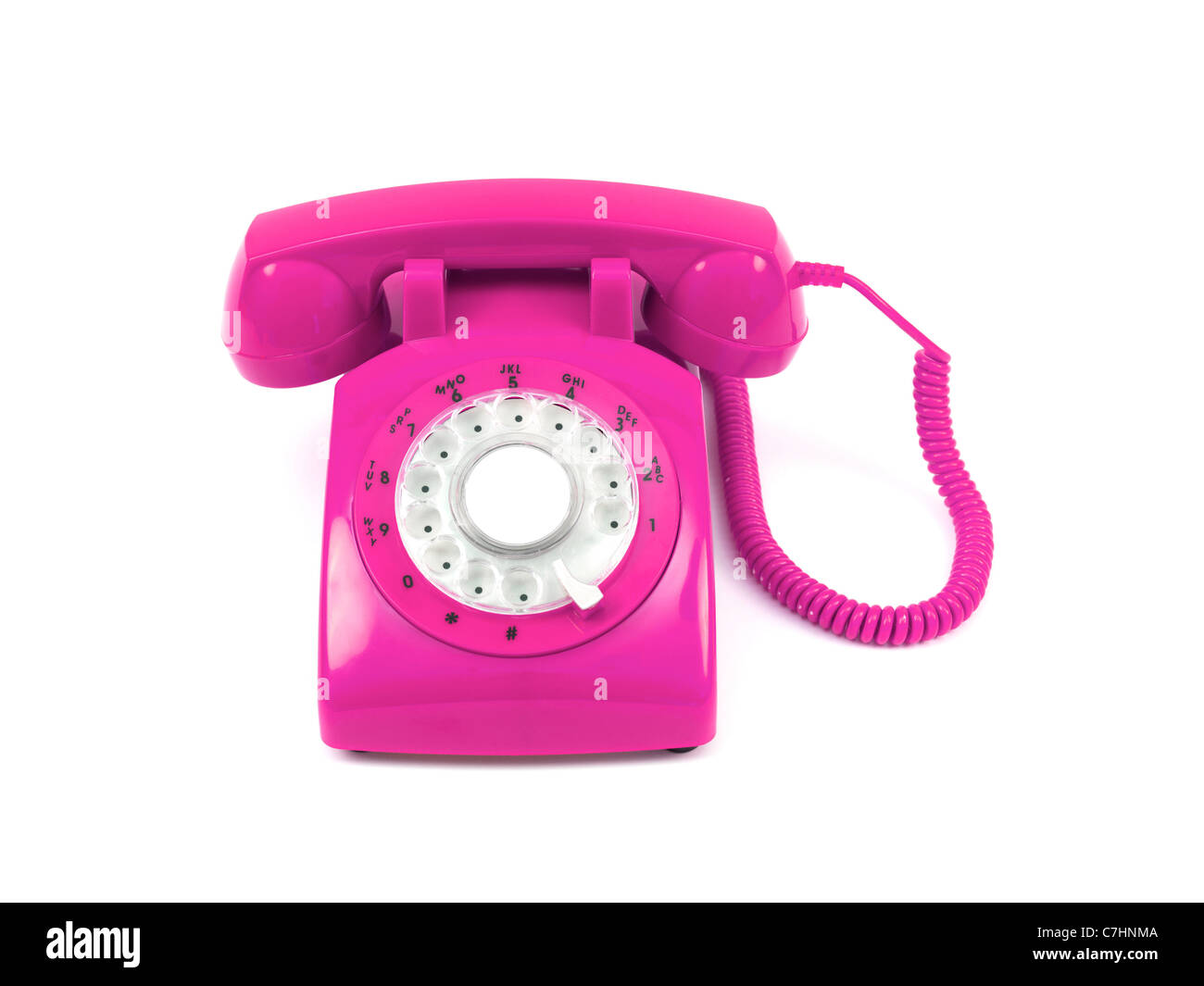 A rotary telephone isolated against a white background Stock Photo - Alamy