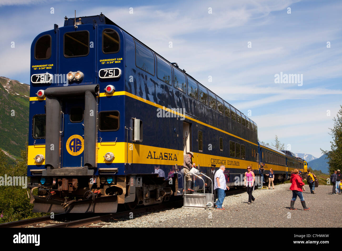 The Alaska Railroad to Spencer Glacier, Chugach National Forest, Alaska. Stock Photo