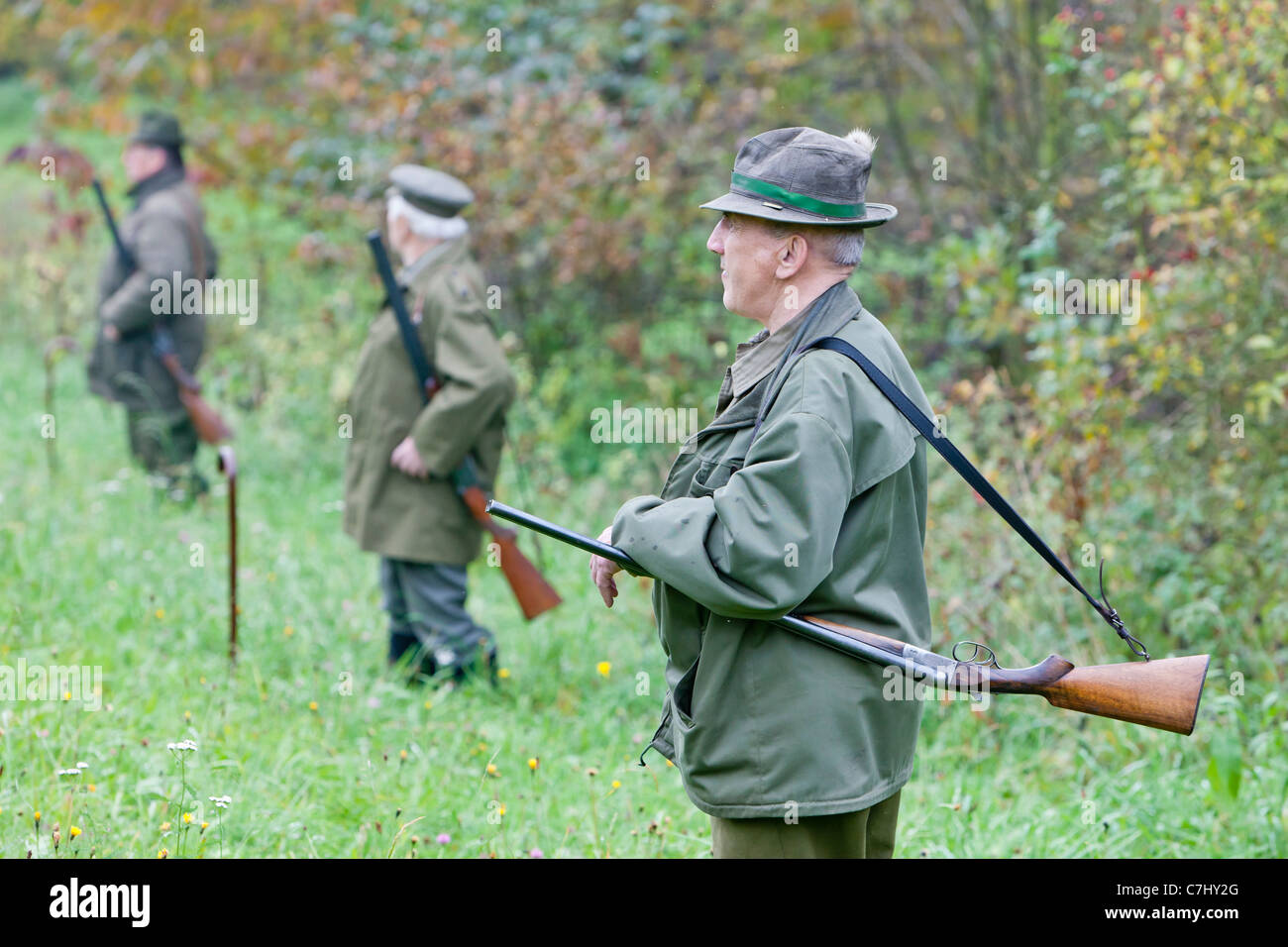 hunters at hunt Stock Photo Alamy