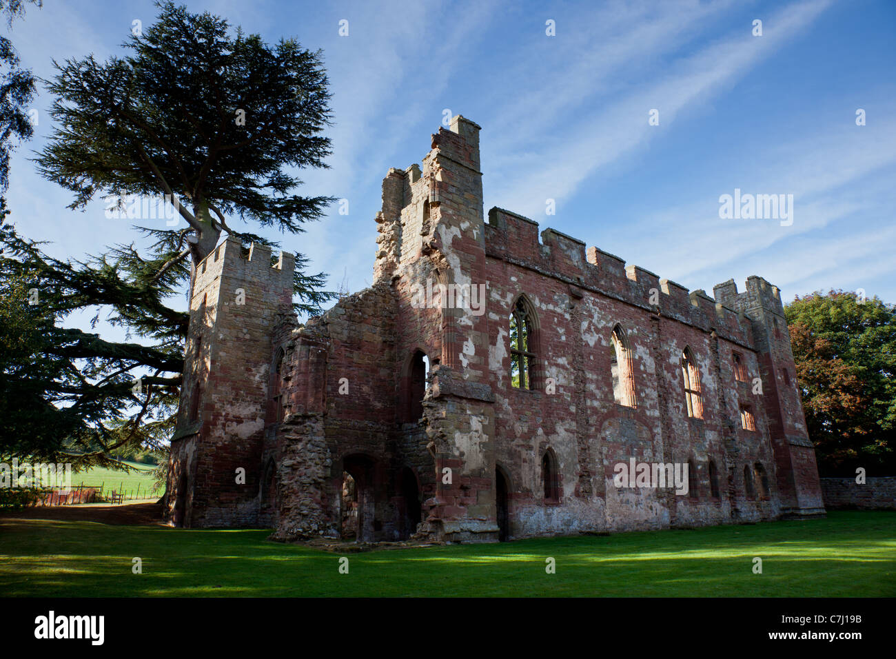 The ruins of Acton Burnell castle, Acton Burnell, Shropshire Stock