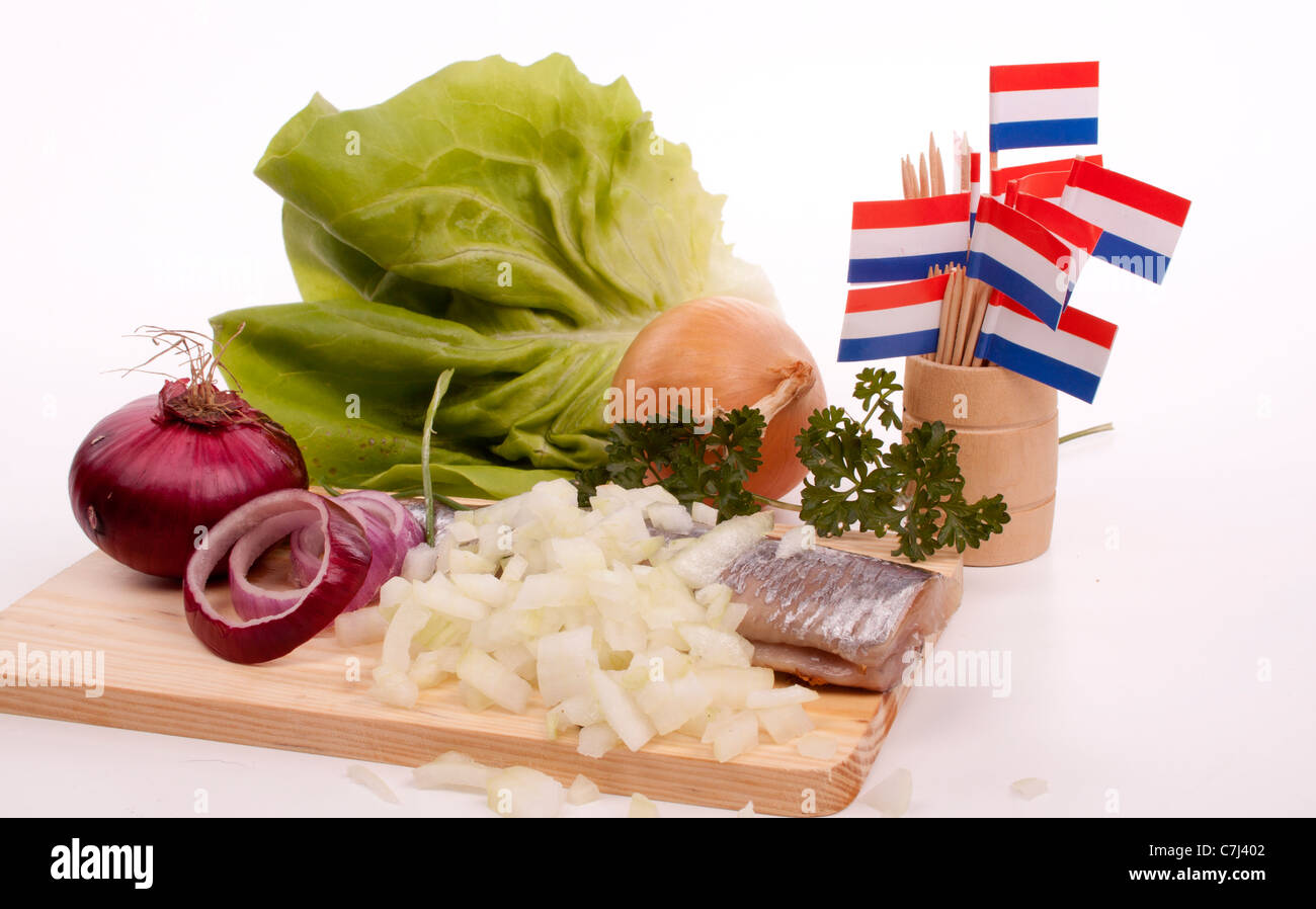 Typical Dutch salted herring called maatje or zoute haring Stock Photo Alamy