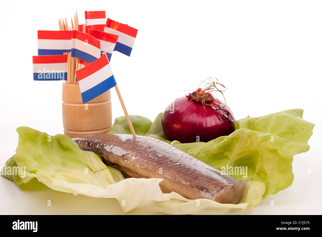 Typical Dutch salted herring called maatje or zoute haring Stock Photo Alamy