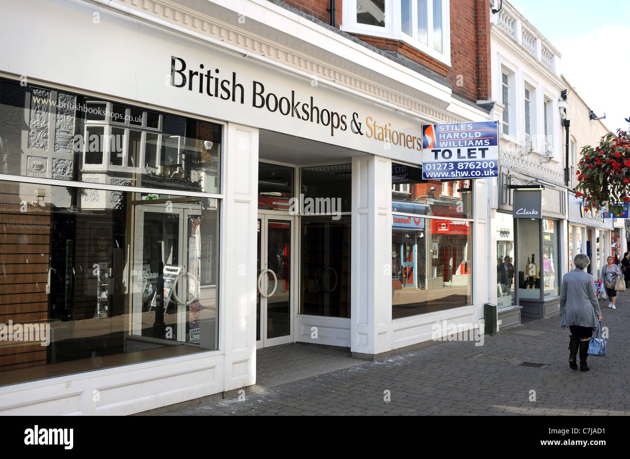 Closed down British Bookshops and Stationers shop West Street in Horsham West Sussex UK Stock Photo