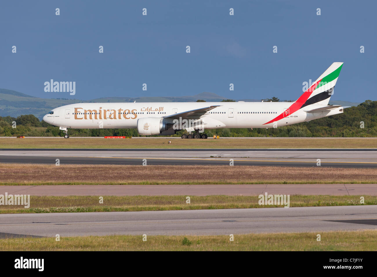 Emirates Airlines aircraft, England Stock Photo