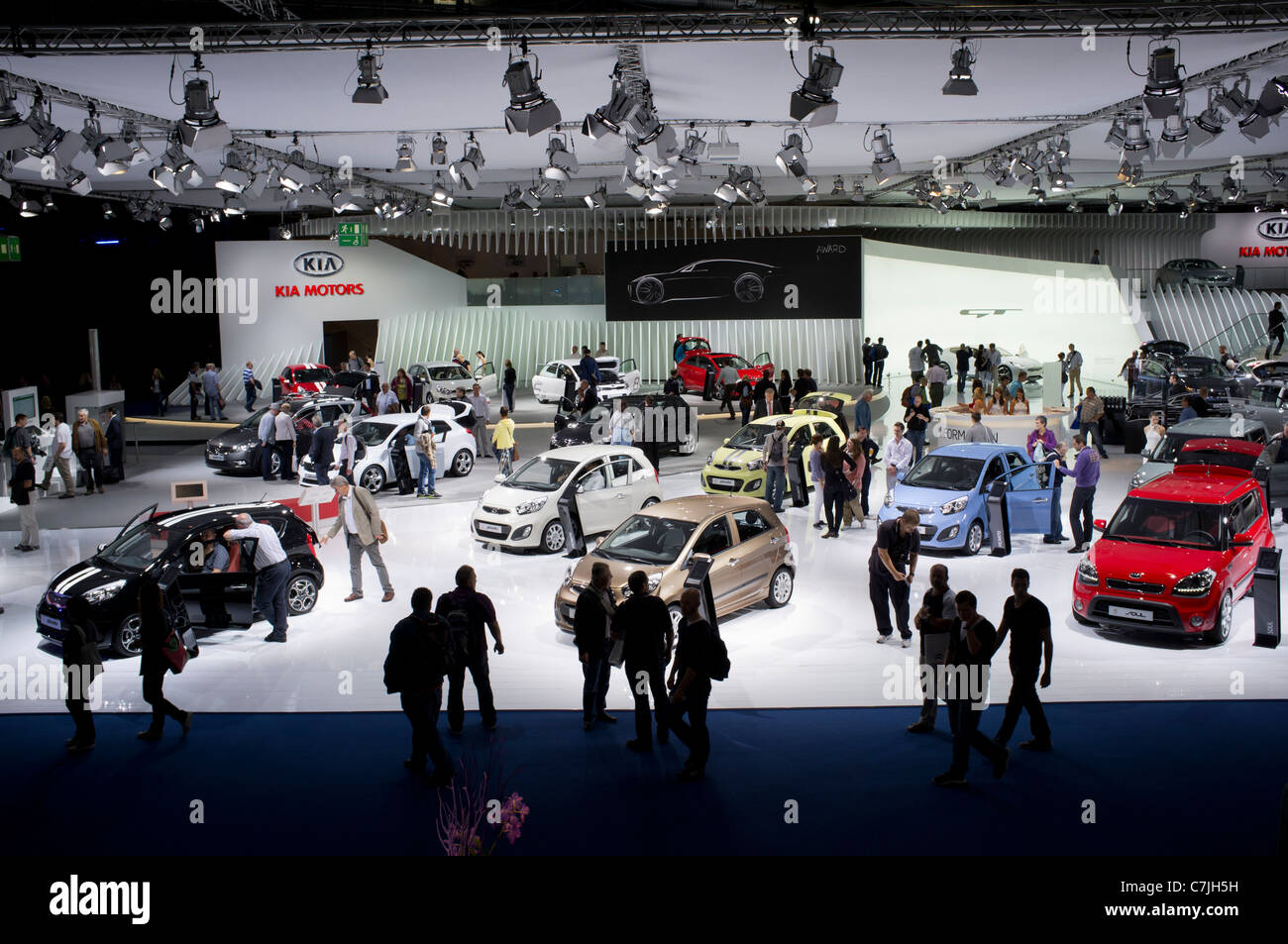 KIA stand at Frankfurt Motor Show or IAA 2011 in Germany Stock Photo