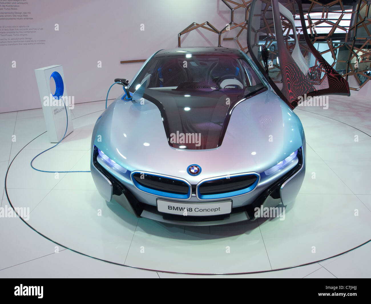 BMW i8 electric concept car at Frankfurt Motor Show or IAA 2011 Germany Stock Photo