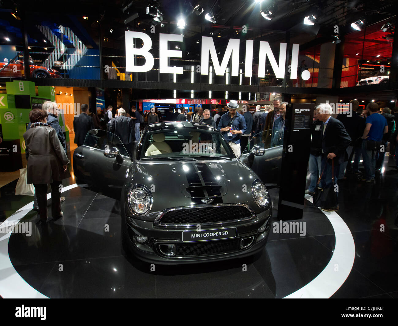 New Mini Coupe on display at Frankfurt Motor Show or IAA 2011 Germany Stock Photo