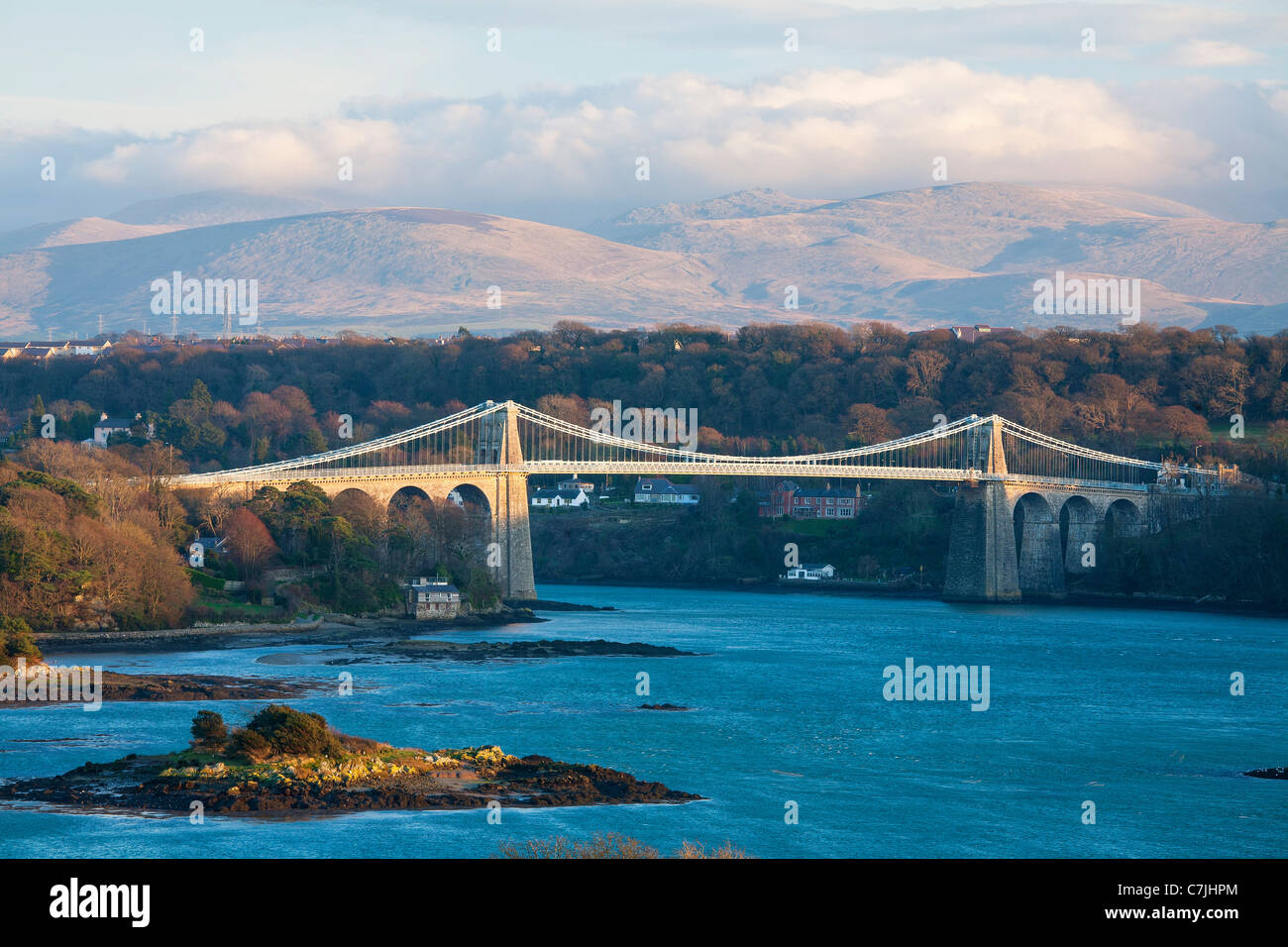 Menai Suspension Bridge Wales UK Stock Photo Alamy