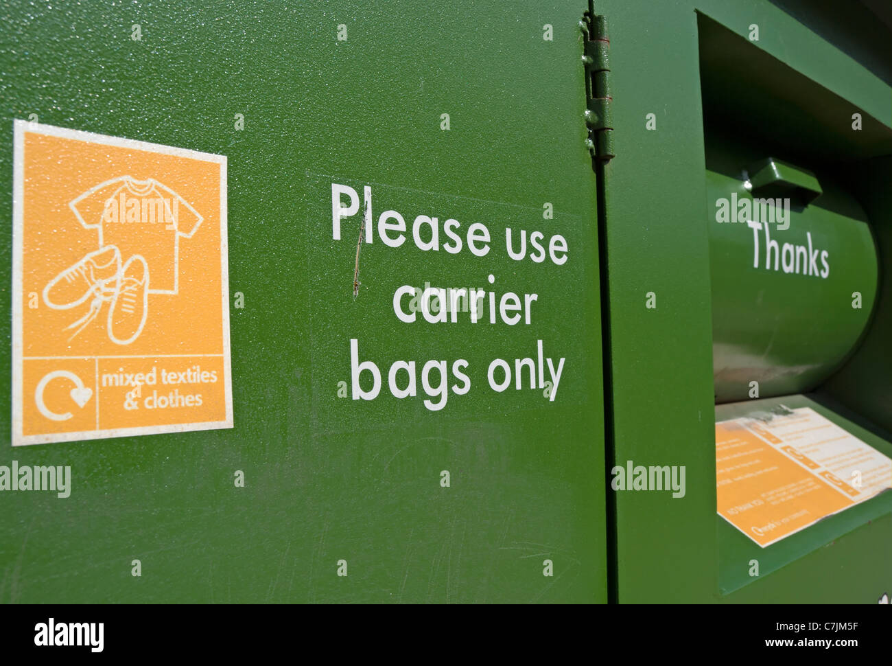 please use carrier bags only request on a clothes and textiles